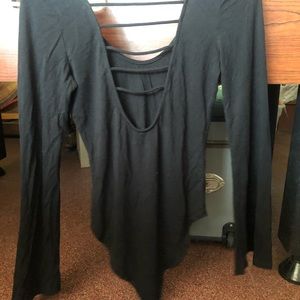 Black cotton bodysuit